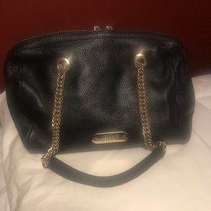 Versace Collection black leather shoulder bag